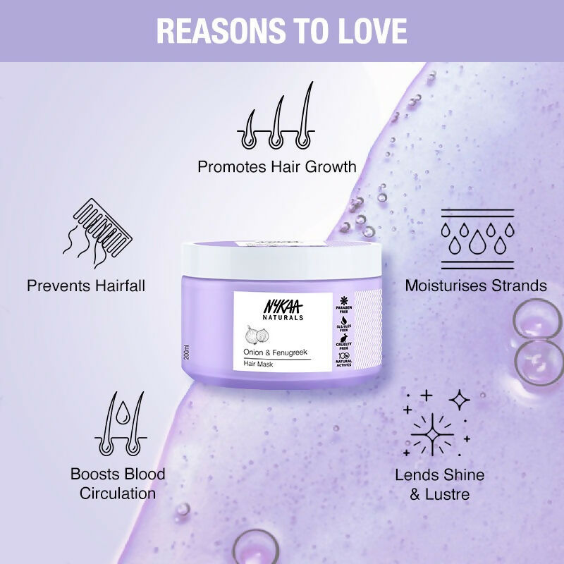 Nykaa Naturals Anti-Hair Fall Sulphate-Free Hair Mask With Onion & Fenugreek | Grocsy