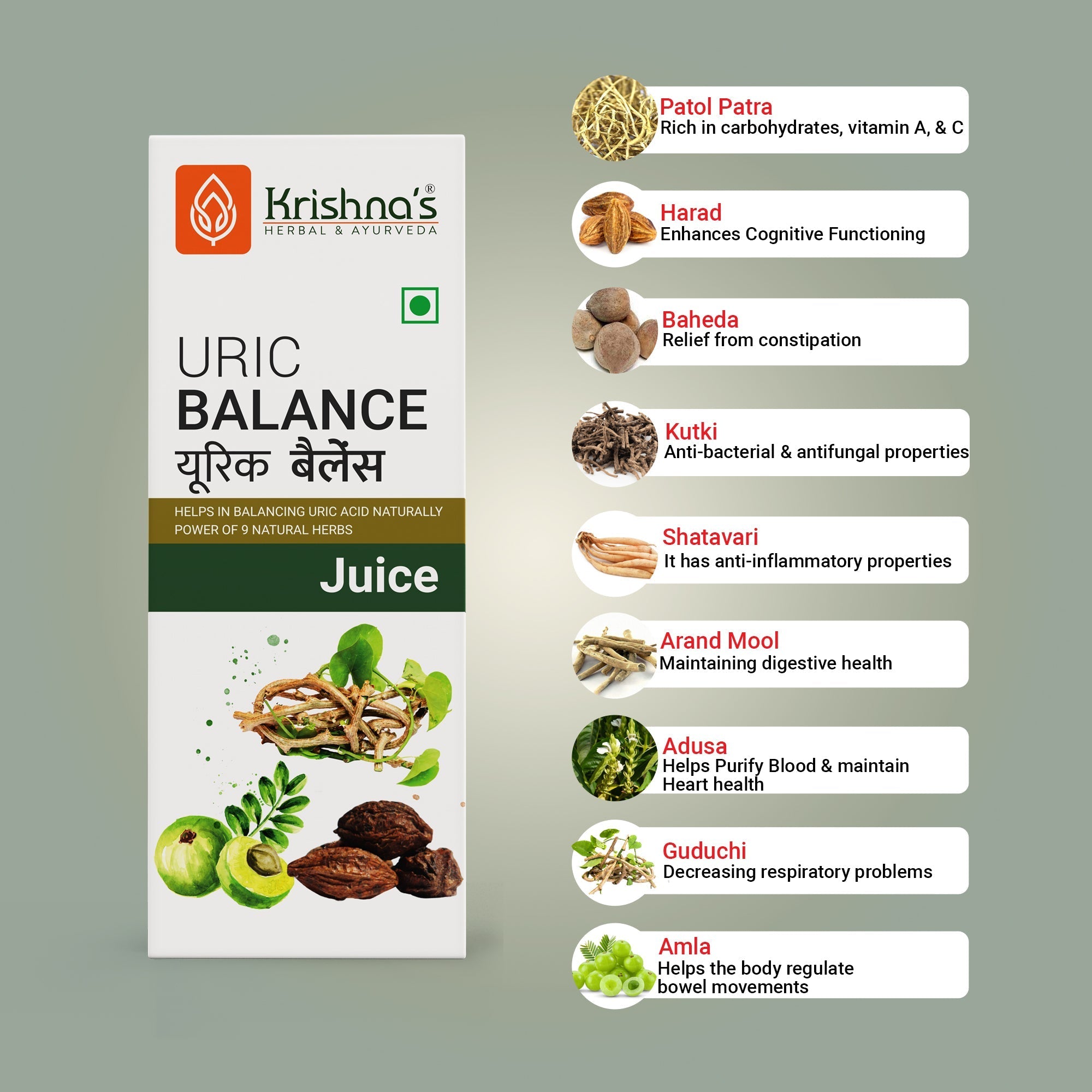 Krishna'S Herbal & Ayurveda Uric Balance Juice | Grocsy
