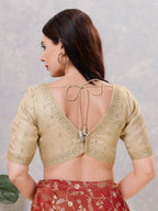Joban Fashion Women Silk Light-Gold Stitched Blouse | Grocsy