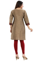 Snehal Creations Dressy Designer Cheeku Raw Silk Embroidered Short Tunic | Grocsy