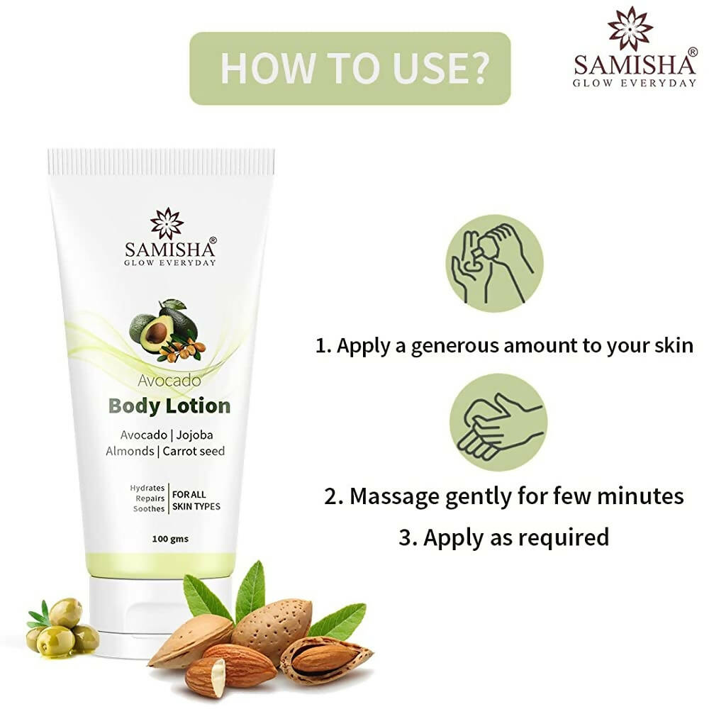 Samisha Natural Avocado Body Lotion For Dry Skin | Grocsy