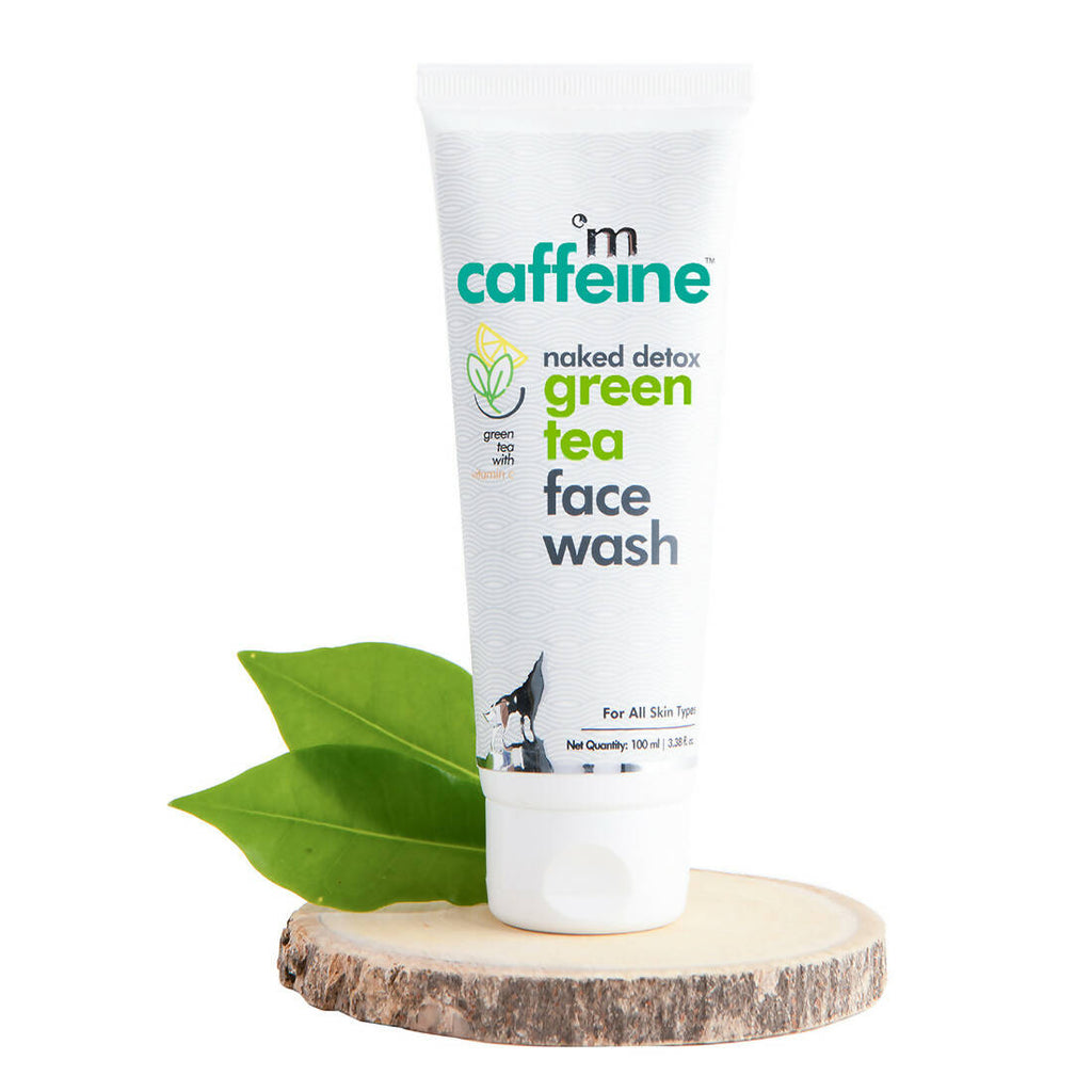 mCaffeine Green Tea Face Wash with Vitamin C & Hyaluronic Acid | Grocsy