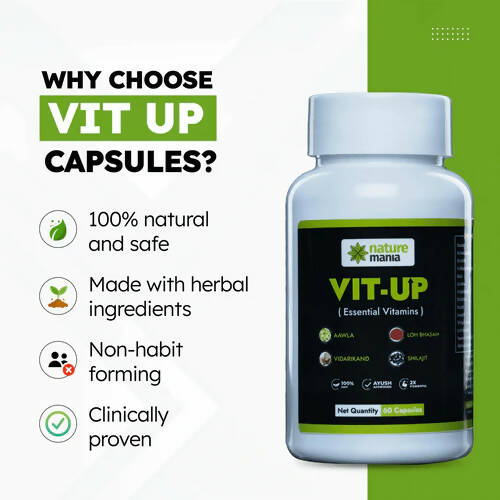 Nature Mania Vit-Up Capsules (Vit D & Vit B12 Multivitamin) | Grocsy