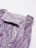 House of Panchhi Lavender Net Sequins and Zarkan embroidery Lehenga choli & Dupatta | Grocsy