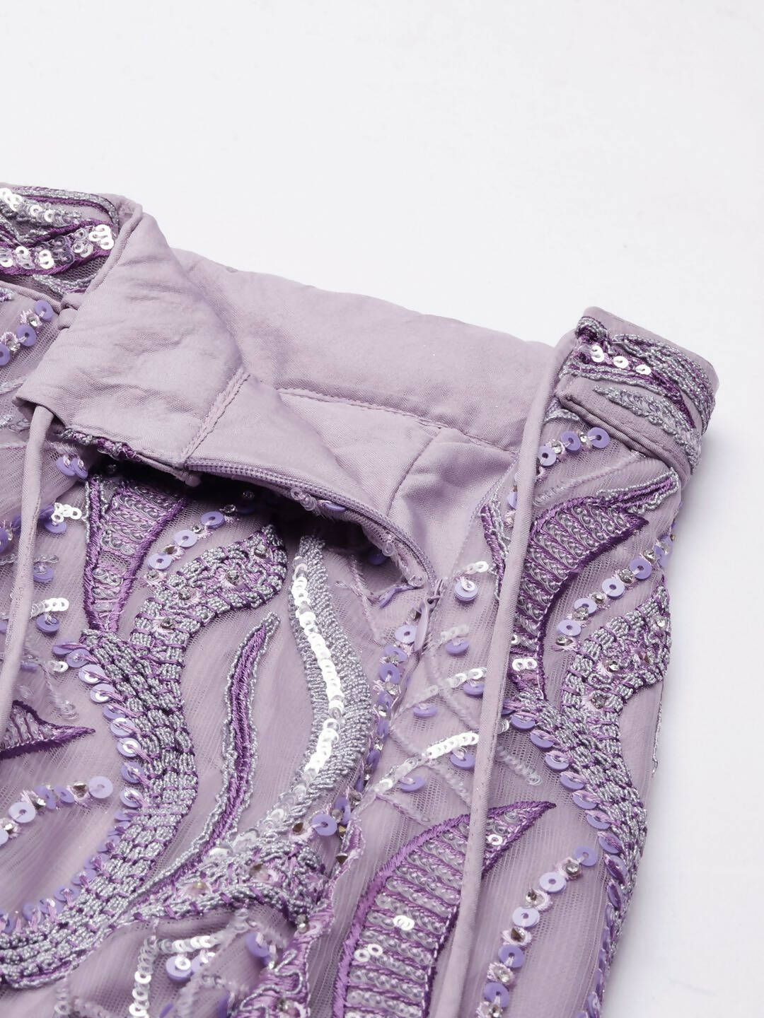 House of Panchhi Lavender Net Sequins and Zarkan embroidery Lehenga choli & Dupatta | Grocsy