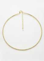NVR Women's Gold-Toned CZ-Studded Choker Necklace | Grocsy