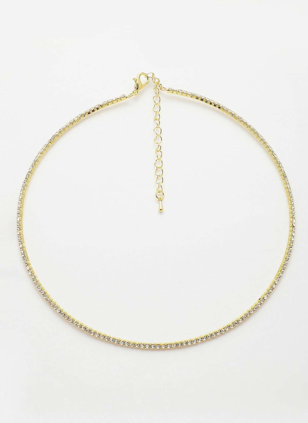 NVR Women's Gold-Toned CZ-Studded Choker Necklace | Grocsy