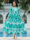 The52 Women's Gorgeous Flared Printed French Crepe Dress | Grocsy