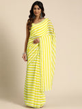 Ahalyaa Women's Traditional Semi Stitch Saree - Yellow | Grocsy