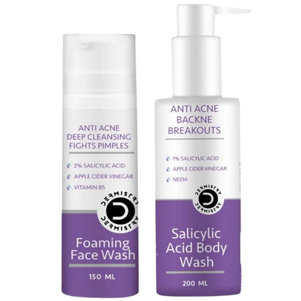 Dermistry Salicylic Acid Body Wash & Anti Acne Foaming Face Wash | Grocsy