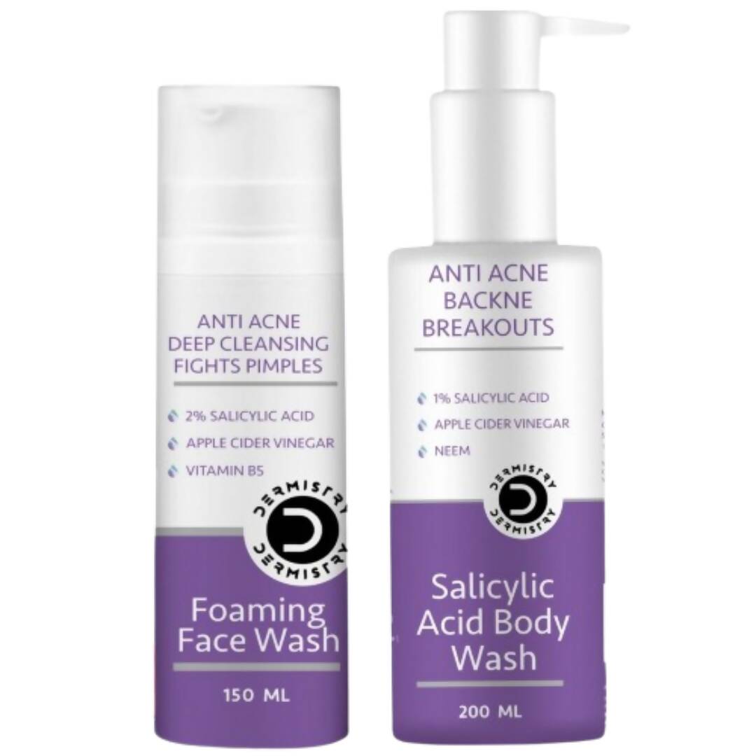 Dermistry Salicylic Acid Body Wash & Anti Acne Foaming Face Wash | Grocsy