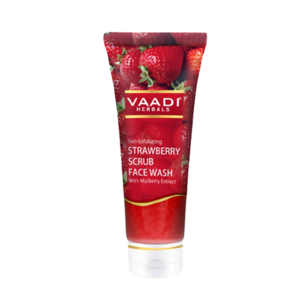 Vaadi Herbals Skin Exfoliating Strawberry Scrub Face Wash with Mulberry | Grocsy