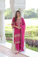 Teeya Creation Womens New Trendy Faux Blooming With Embroidered Work Kurta Set | Grocsy