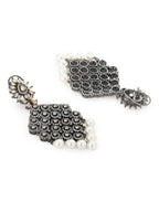 Champaign & Pearl Drop Earrings- Ruby Raang | Grocsy