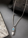 NVR Men's Silver-Plated Stainless Steel Pendant with Chain | Grocsy