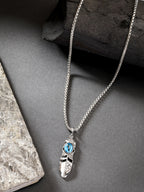 NVR Men's Silver-Plated Stainless Steel Pendant with Chain | Grocsy