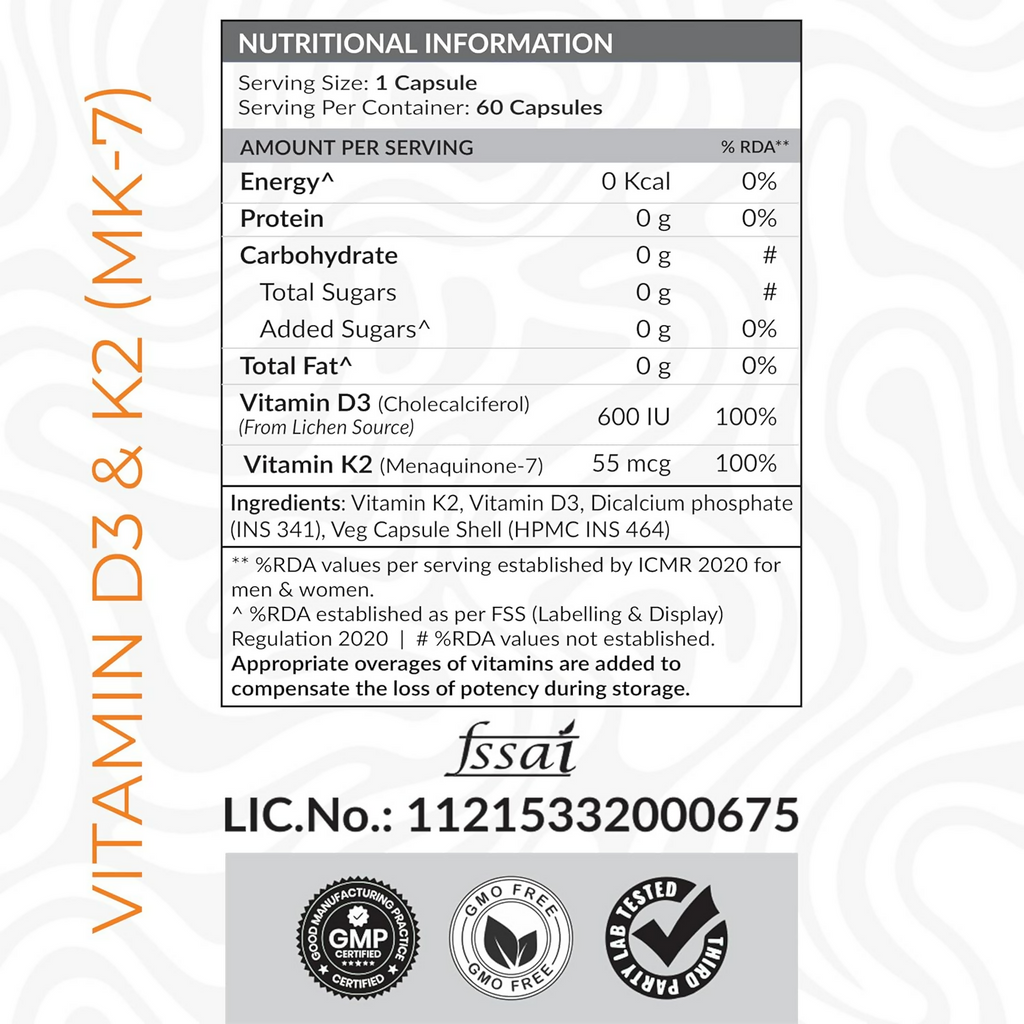 As-It-Is Atom Vitamin D3 & K2 (Mk-7) Veg Capsules | Grocsy