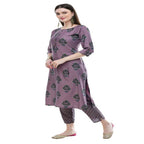 Lagi Women's Mauve Printed Straight Kurta & Pant (MC39B) | Grocsy