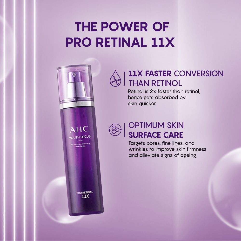 AHC Youth Focus Anti-Ageing Hydrating Face Toner With Pro Retinal 11X - Korean skincare | Grocsy