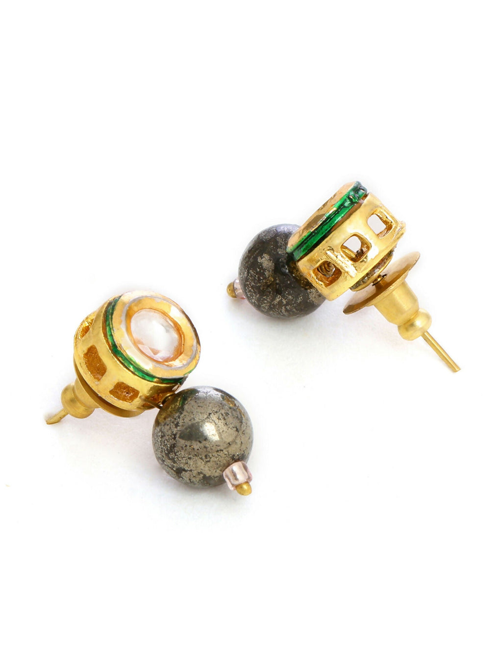 Ruby Raang Purple Pyrite Kundan Studs | Grocsy