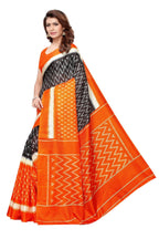 Vamika Orange & Multicolor Kalamkari With Jhalar Khadi Silk Saree | Grocsy