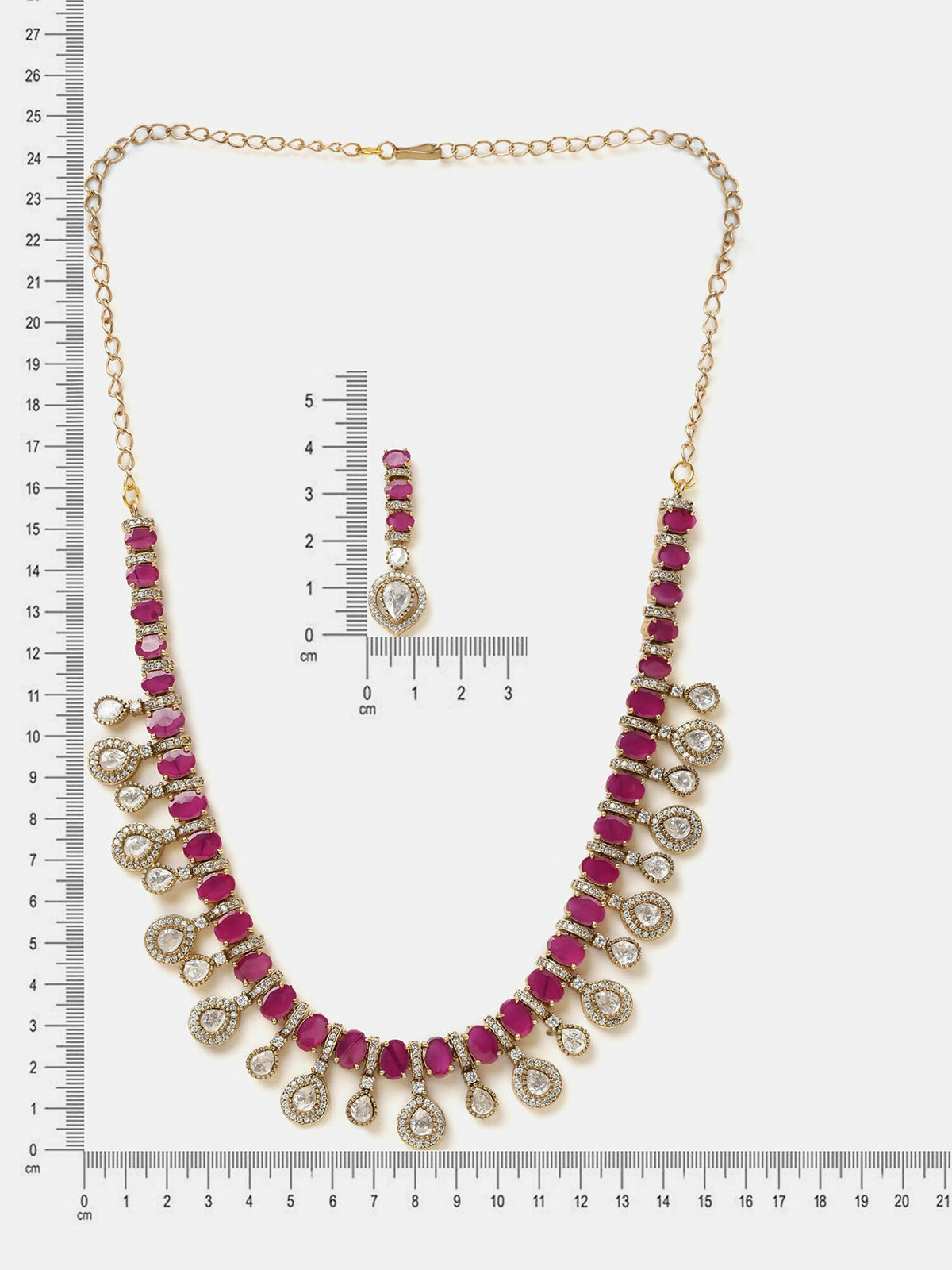 Ruby Raang Pink Kundan Necklace Set | Grocsy