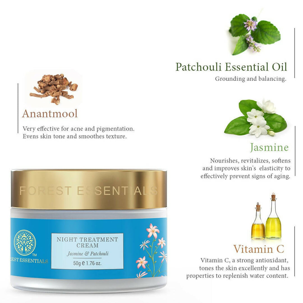Forest Essentials Night Treatment Cream Jasmine & Patchouli | Grocsy
