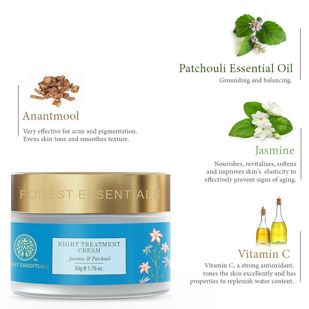 Forest Essentials Night Treatment Cream Jasmine & Patchouli | Grocsy