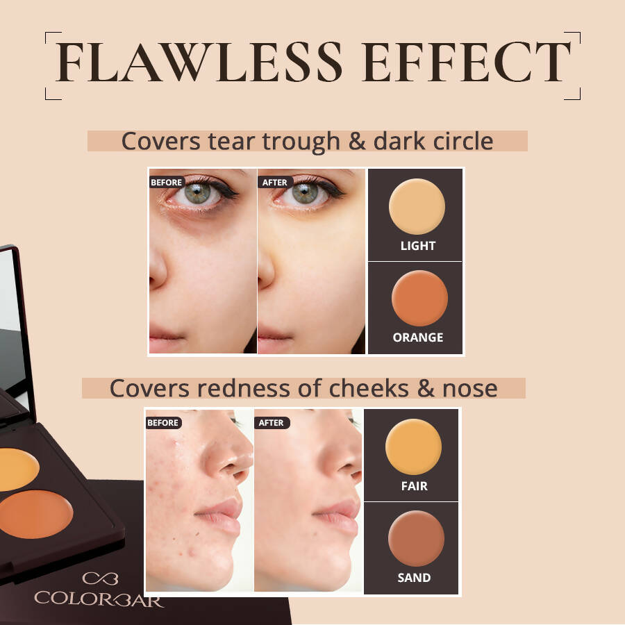 Colorbar 24Hrs Wear Concealer Palette Light-Medium | Grocsy