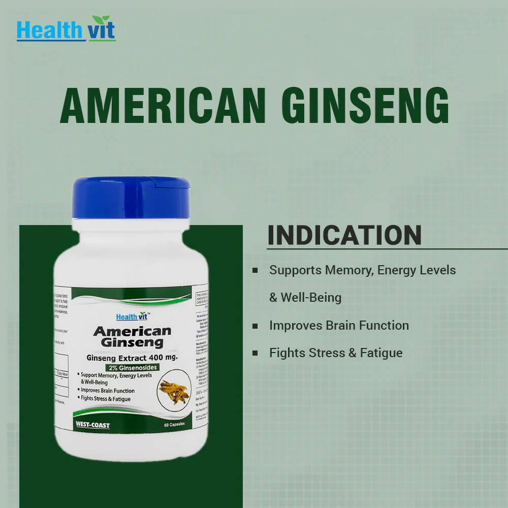 Healthvit American Ginseng Capsules | Grocsy