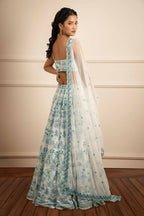 Jyoti Fashion Premium Sky Blue Faux Georgette 3MM Sequins with Thread & Jari Embroidery Lehenga Choli with Dupatta | Grocsy