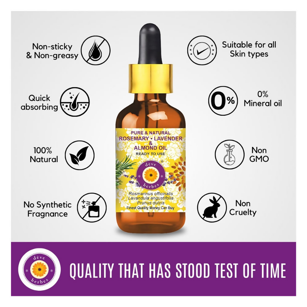 Deve Herbes Pure And Natural Rosemary Lavender & Almond Oil | Grocsy