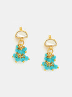 Ruby Raang Pearl Stone Drops Earrings | Grocsy