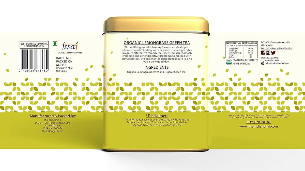 The Indian Chai - Organic Lemongrass Green Tea | Grocsy
