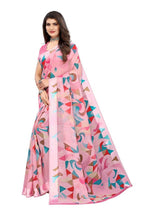 Vamika Pink Linen Satin Border Saree | Grocsy