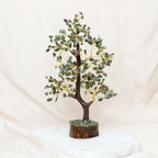 Indianvibez Bodh Green Aventurine Real Crystal Stone Tree With Wooden Base 300 Beads | Grocsy