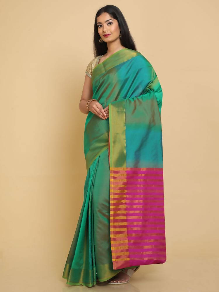 Kalamandir Ikkat Print Multi Color Uppada Party Wear Saree | Grocsy