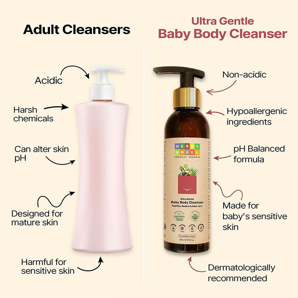 Herby Angel Ultra Gentle Body Cleanser for Babies and Kids | Grocsy