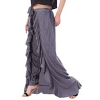Asmaani Grey Color Plain Ruffle Palazzo | Grocsy