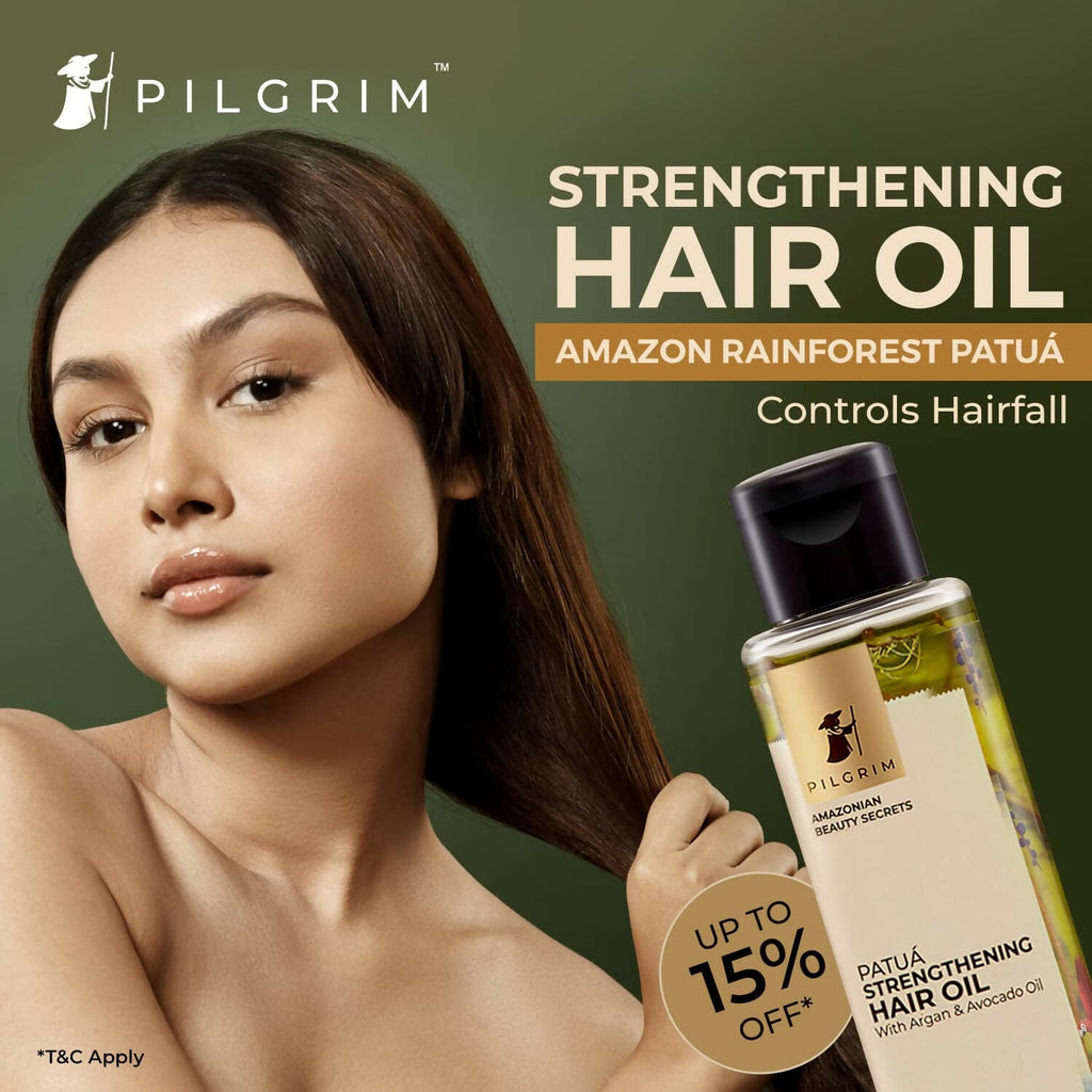 Pilgrim Amazonian Patua Strengthening Hair Oil With Argan & Avocado Oil For Strong & Silky Hair | Grocsy