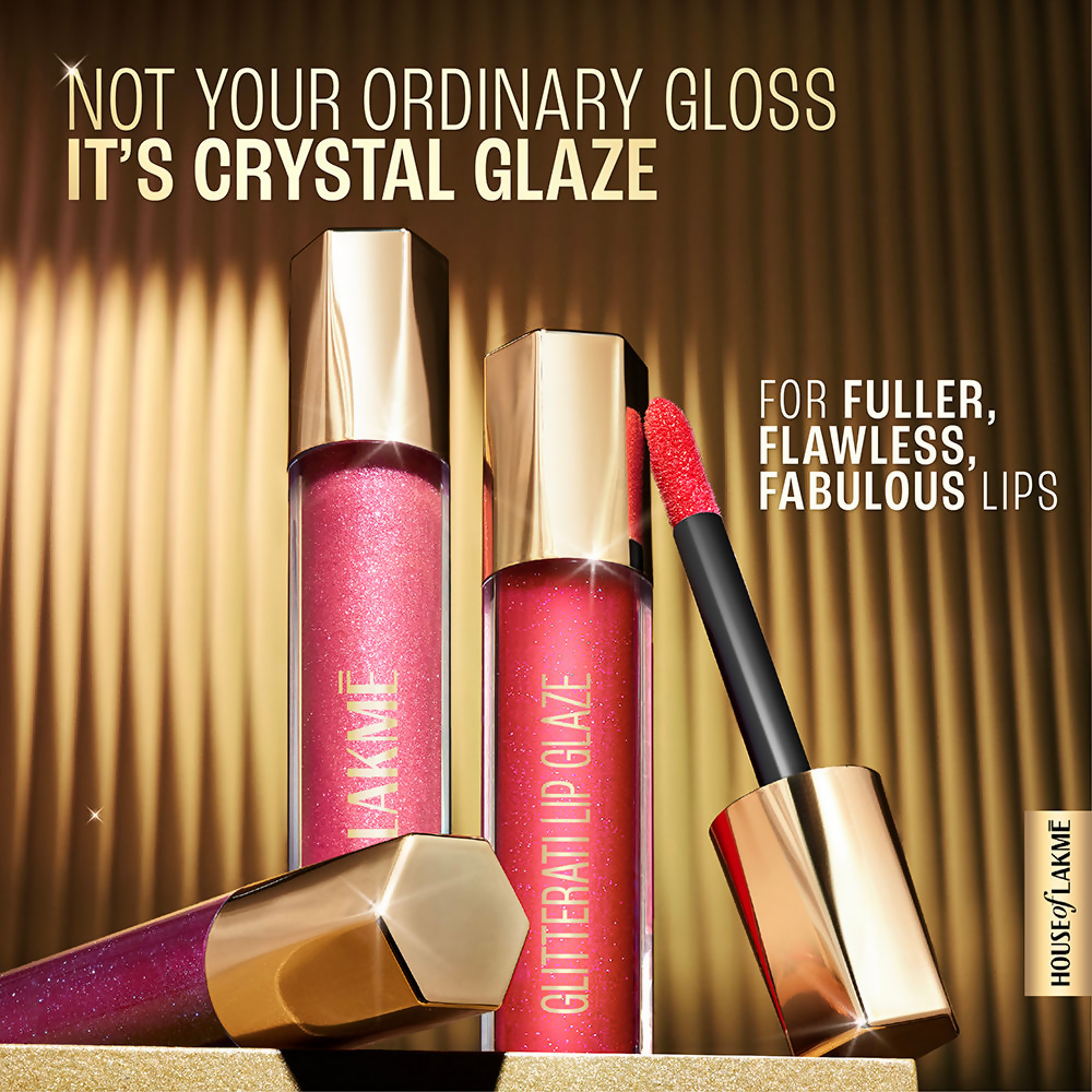 Lakme Glitterati Lip Glaze - Peach Punch | Grocsy