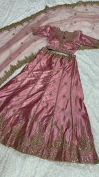 Jyoti Fashion Women's Onion Japan Satin Silk Sequins with Dori & Zari Embroidered Designer Lehenga Choli Set | Grocsy
