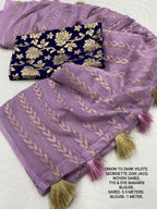 Onion Poly Crepe Tie And Dye Saree with Unstitched Blouse - A2M | Grocsy