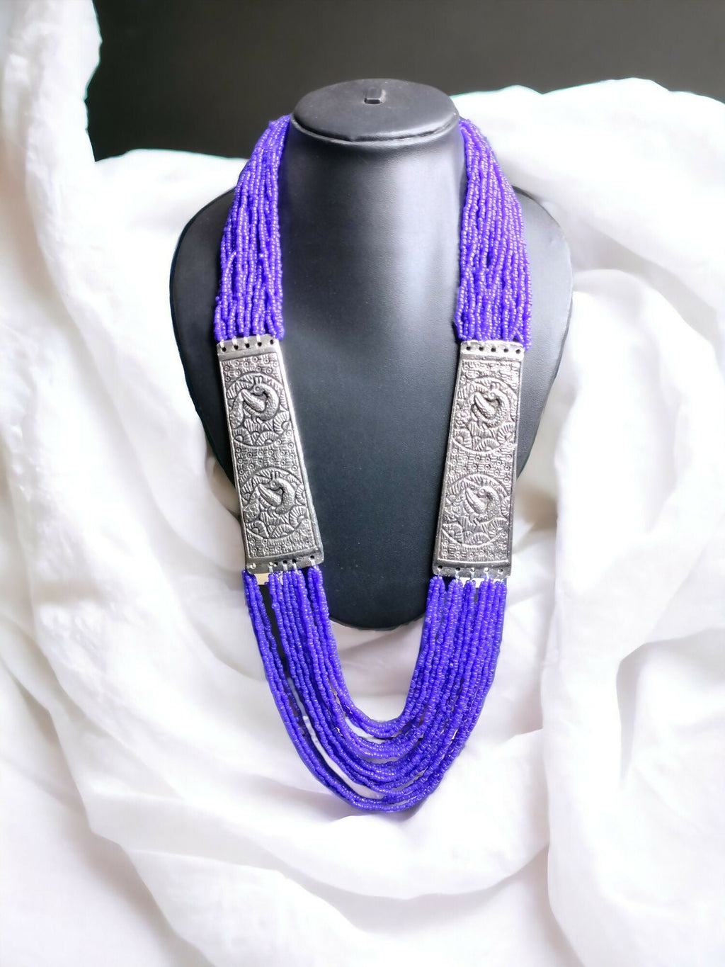 Inhanns Saree Shobha Statement Necklace - Purple Necklace | Grocsy