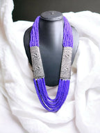 Inhanns Saree Shobha Statement Necklace - Purple Necklace | Grocsy