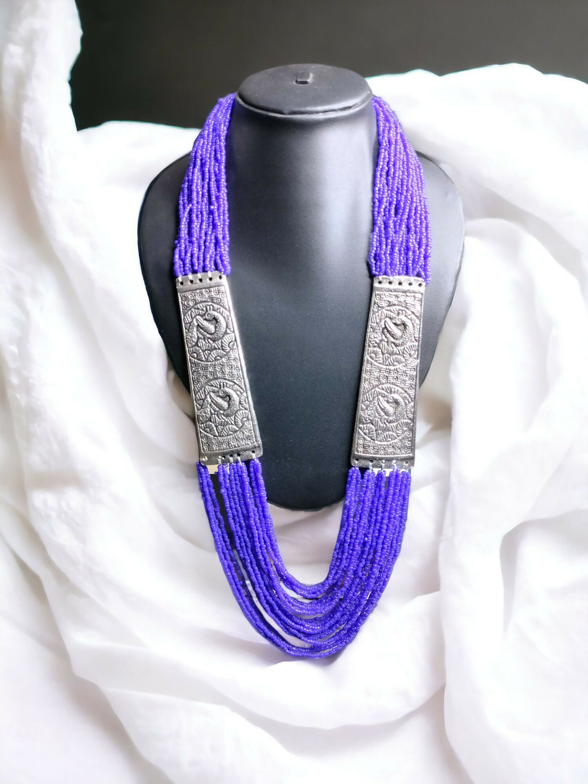Inhanns Saree Shobha Statement Necklace - Purple Necklace | Grocsy