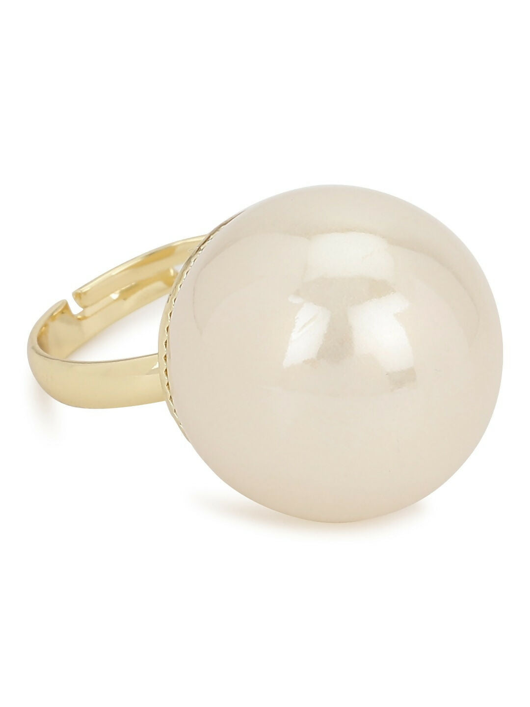 Cream Pearl Adjustable Ring- Ruby Raang | Grocsy