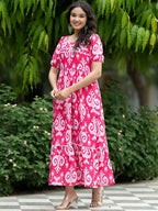 The52 Women's Gorgeous Flared Printed French Crepe Dress | Grocsy
