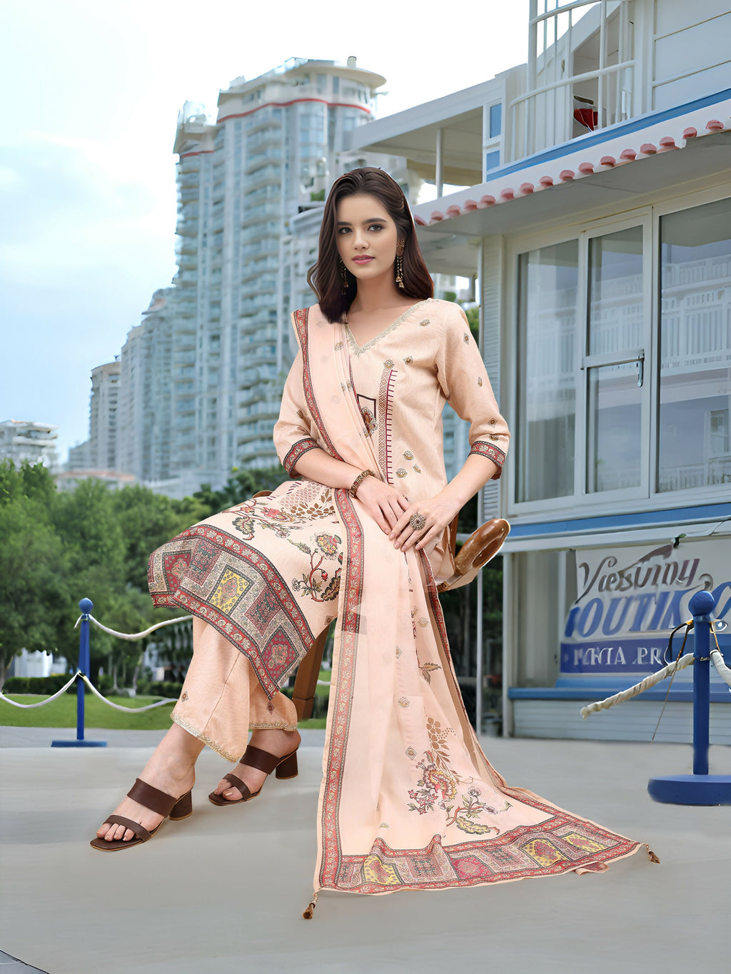Joban Fashion Off White Position Digital Print With Position Foil Kurta Set | Grocsy