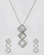 VOJ Stainless Steel Silver Silver Jewellery Set (Pack of 2) | Grocsy